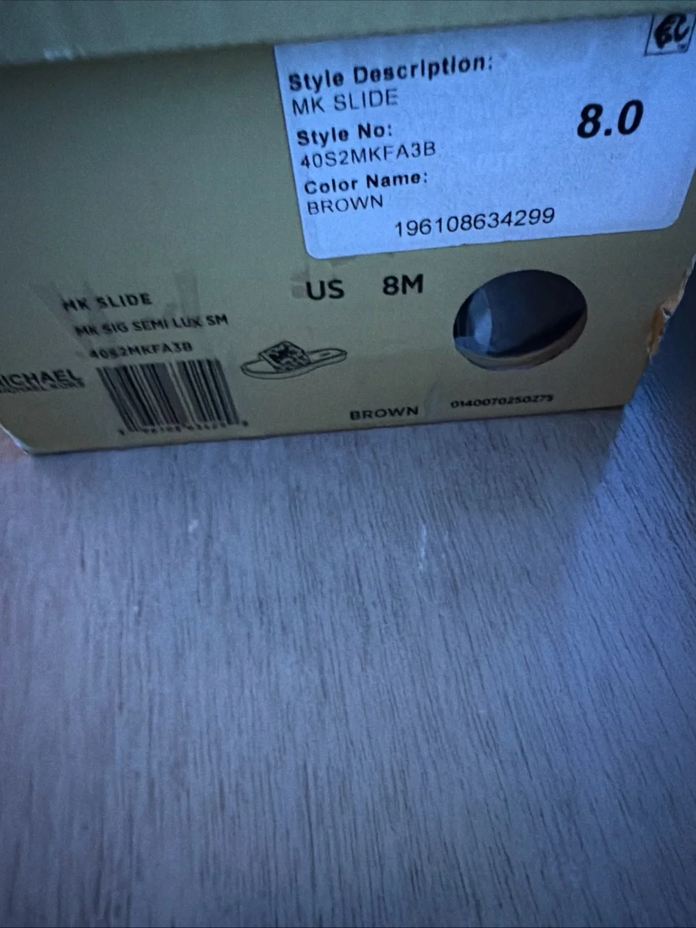 Michael Kors Men's Brown Slide Sandals with Black MK Logo